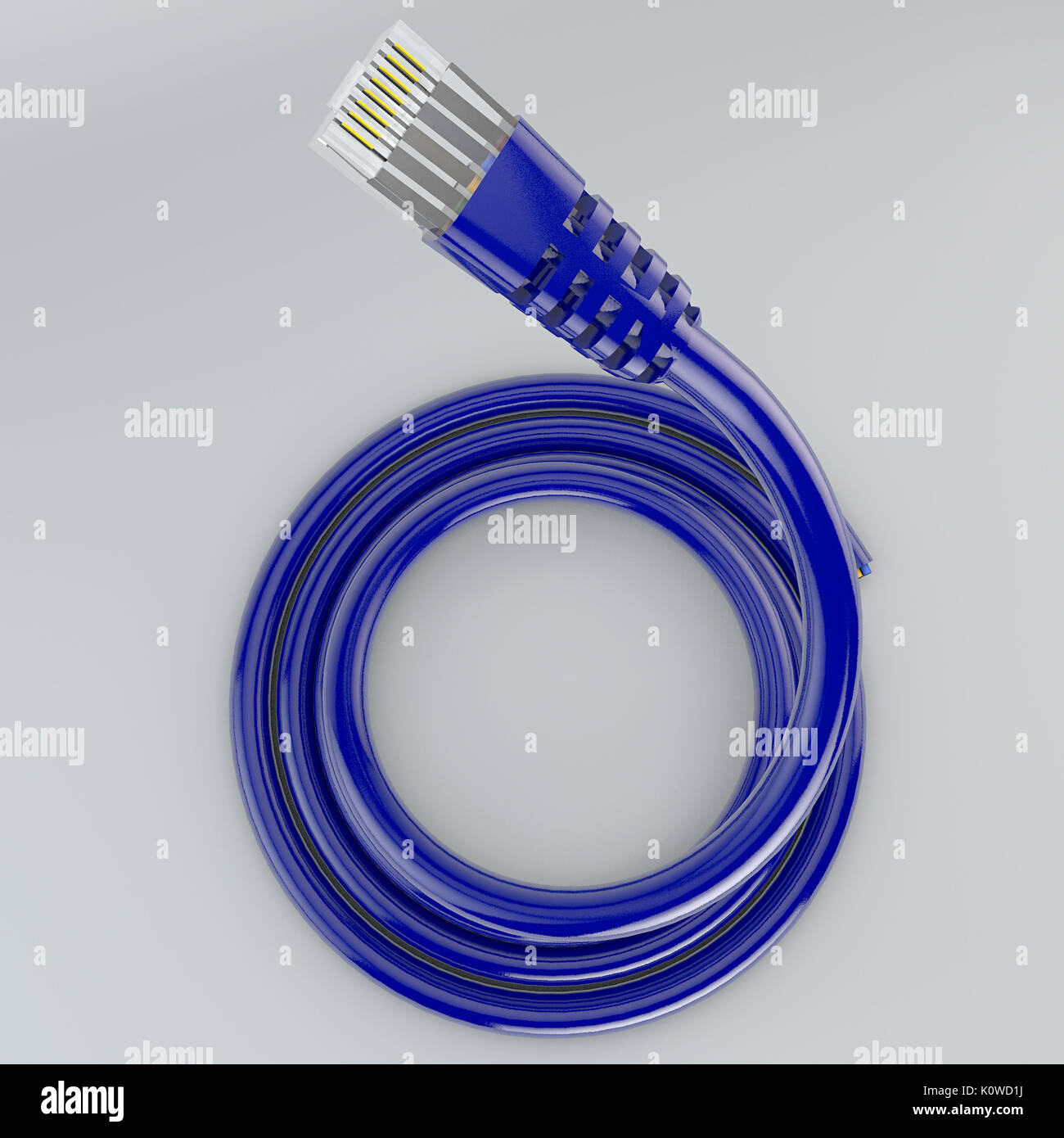 Gerollt Ethernet Kabel, Internet Anschluss, Bandbreite, Breitband Stockfoto