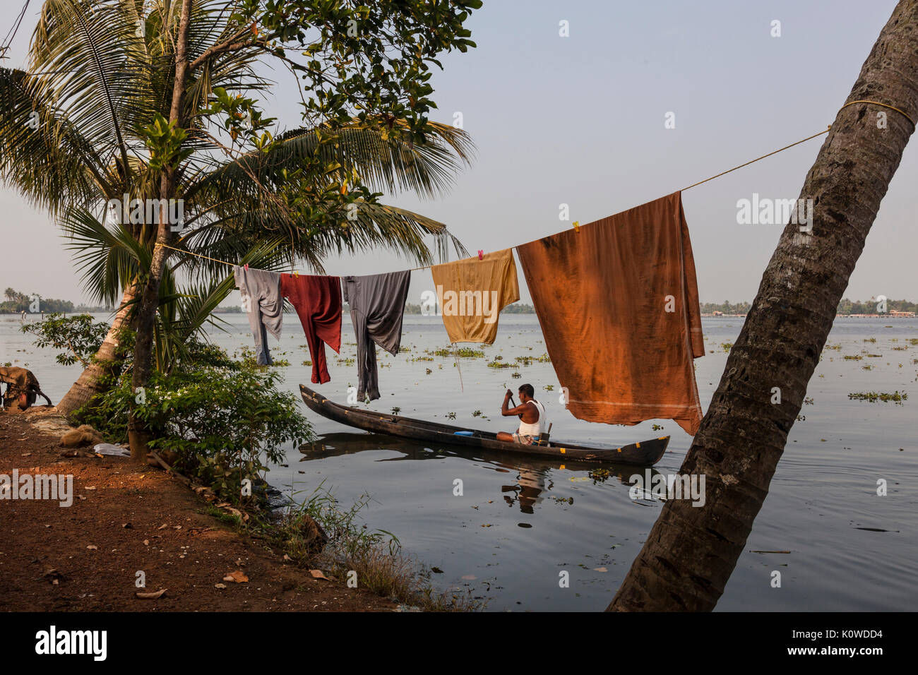 Backwaters in Kerala, Indien Stockfoto