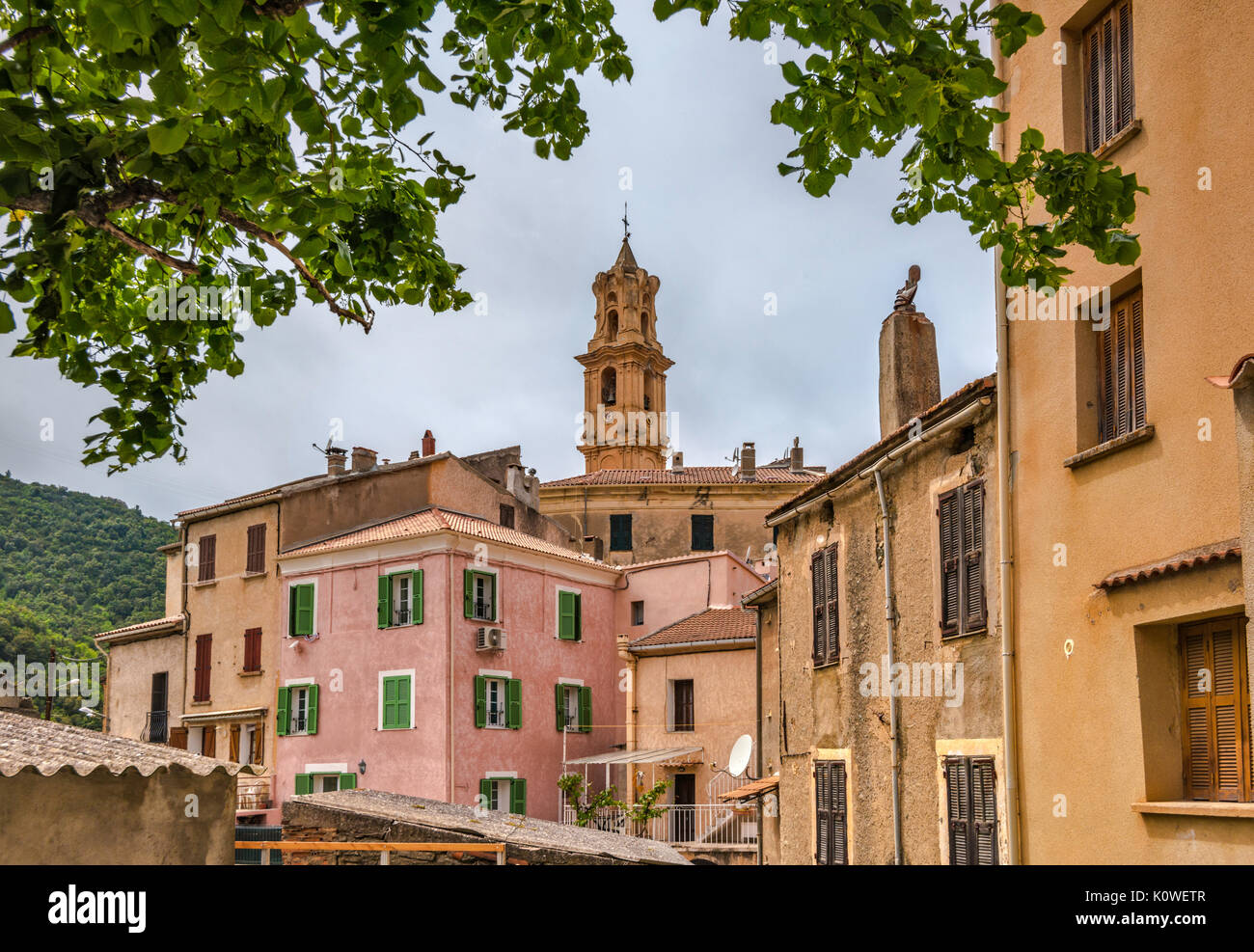 Stadt Francardo, cortenais Region, Departement Haute-Corse, Korsika, Frankreich Stockfoto