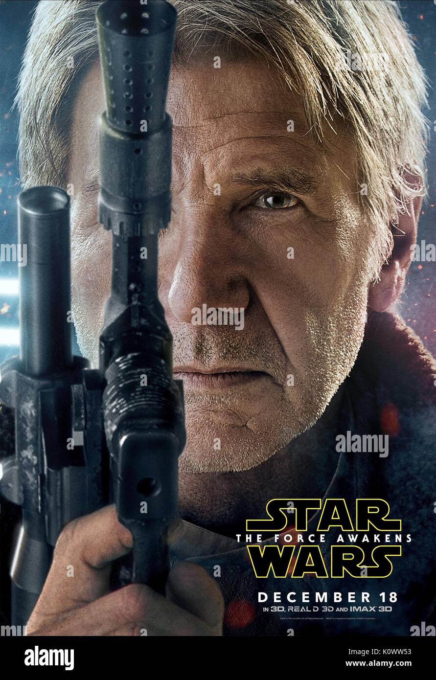 Harrison Ford Poster Star Wars Episode Vii Die Weckt 2015 In Kraft Stockfotografie Alamy