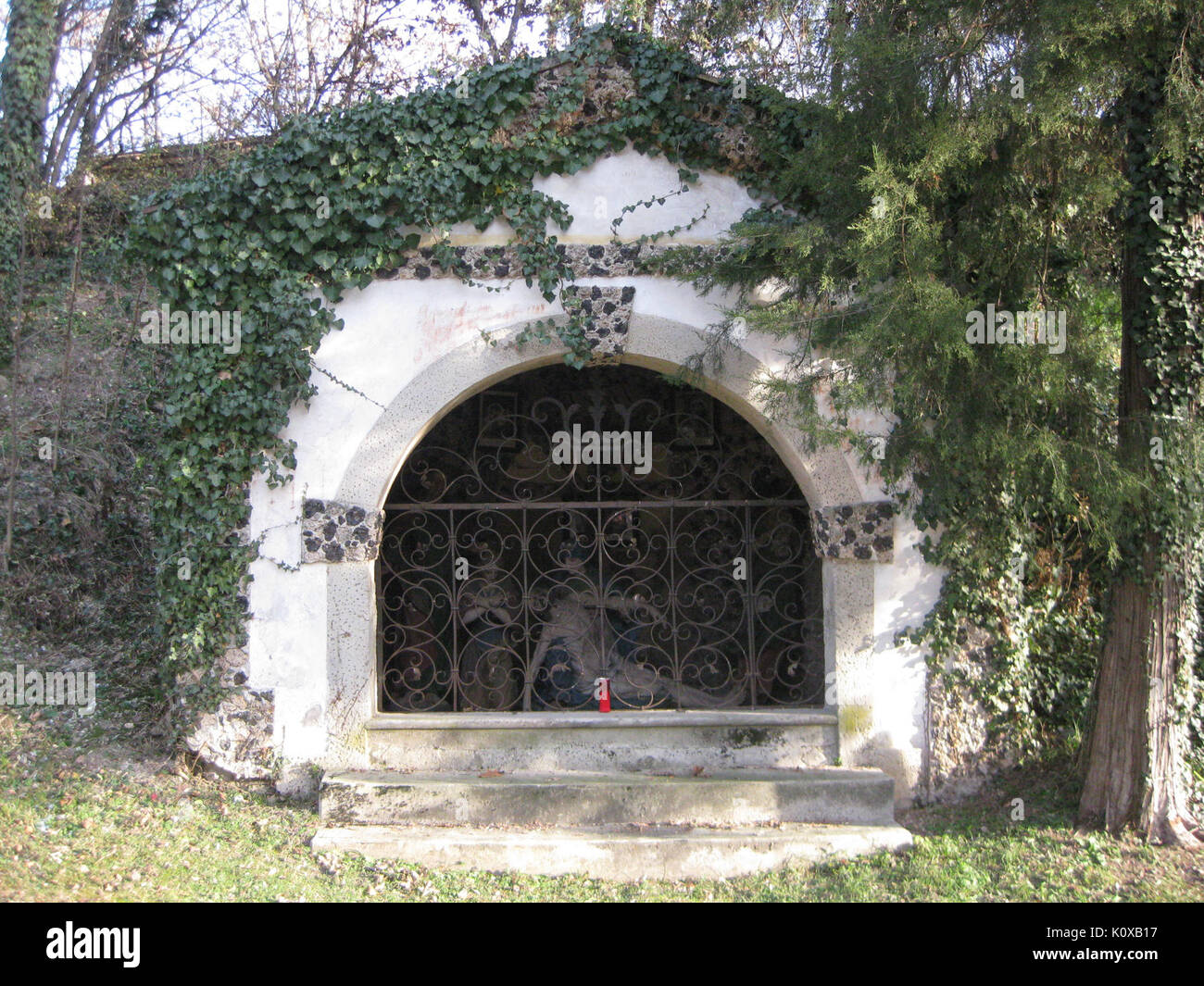 Achte Kapelle morgens Paul Troger Weg in Kaltern 1. Stockfoto