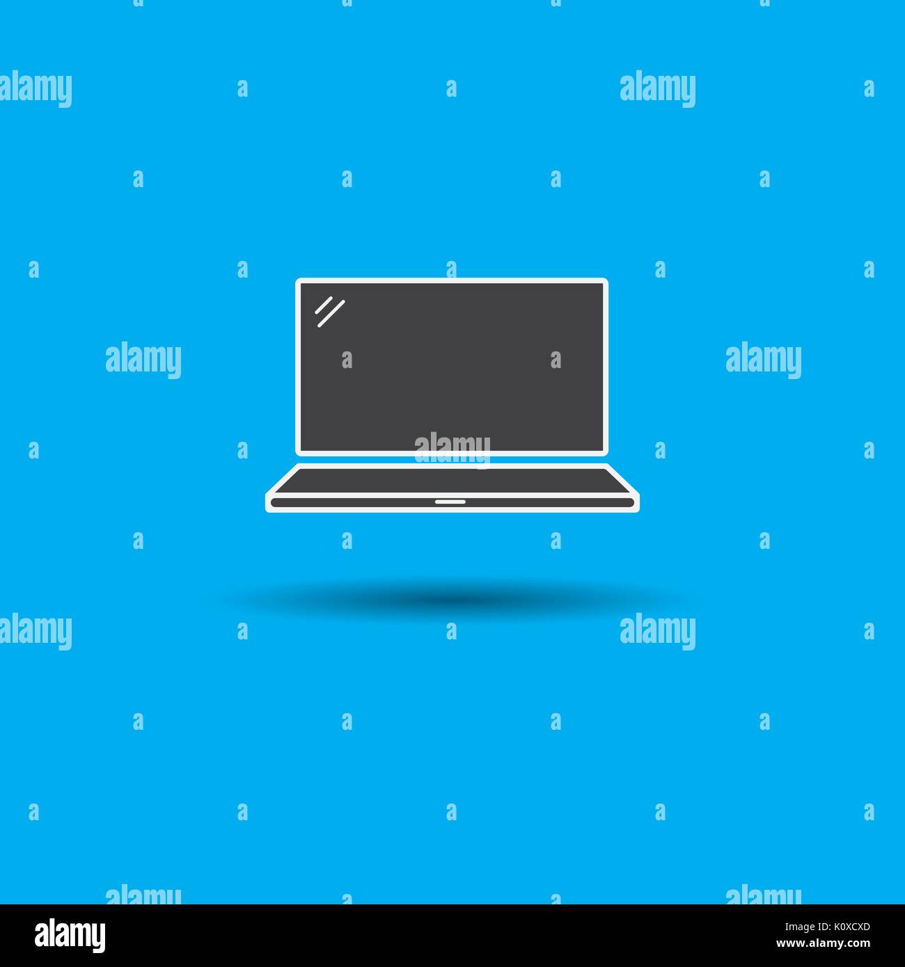 Notebook-Symbol (Laptop) in flachem Design Stock Vektor