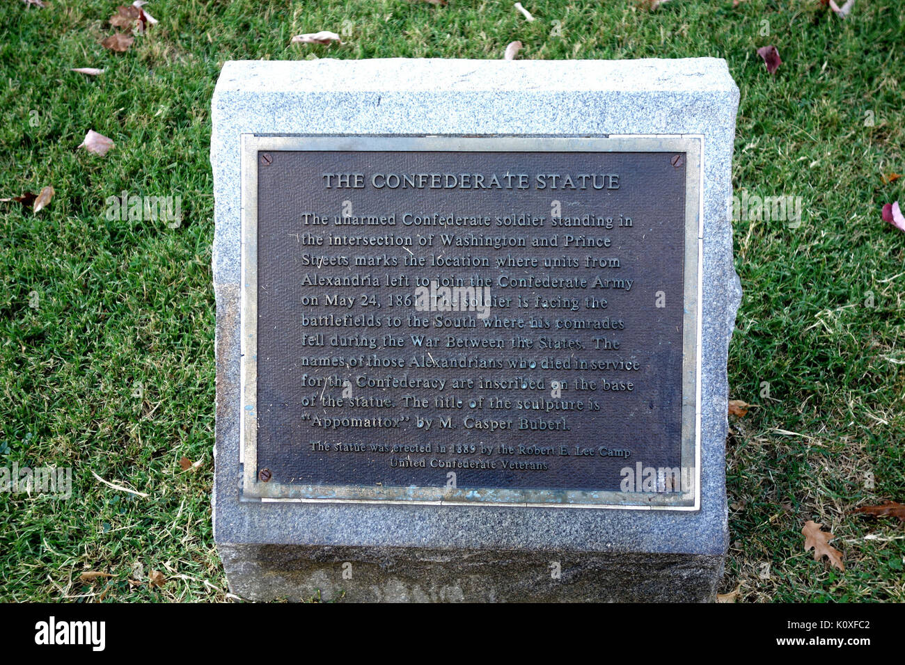 Appomattox von Caspar Buberl Plakette DSC 03501 Stockfoto