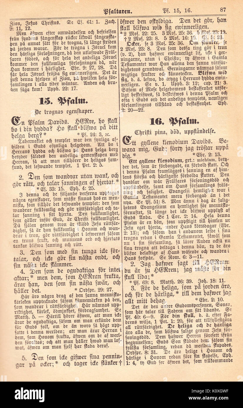 Biblia Fjellstedt II (1890) 091 Stockfoto