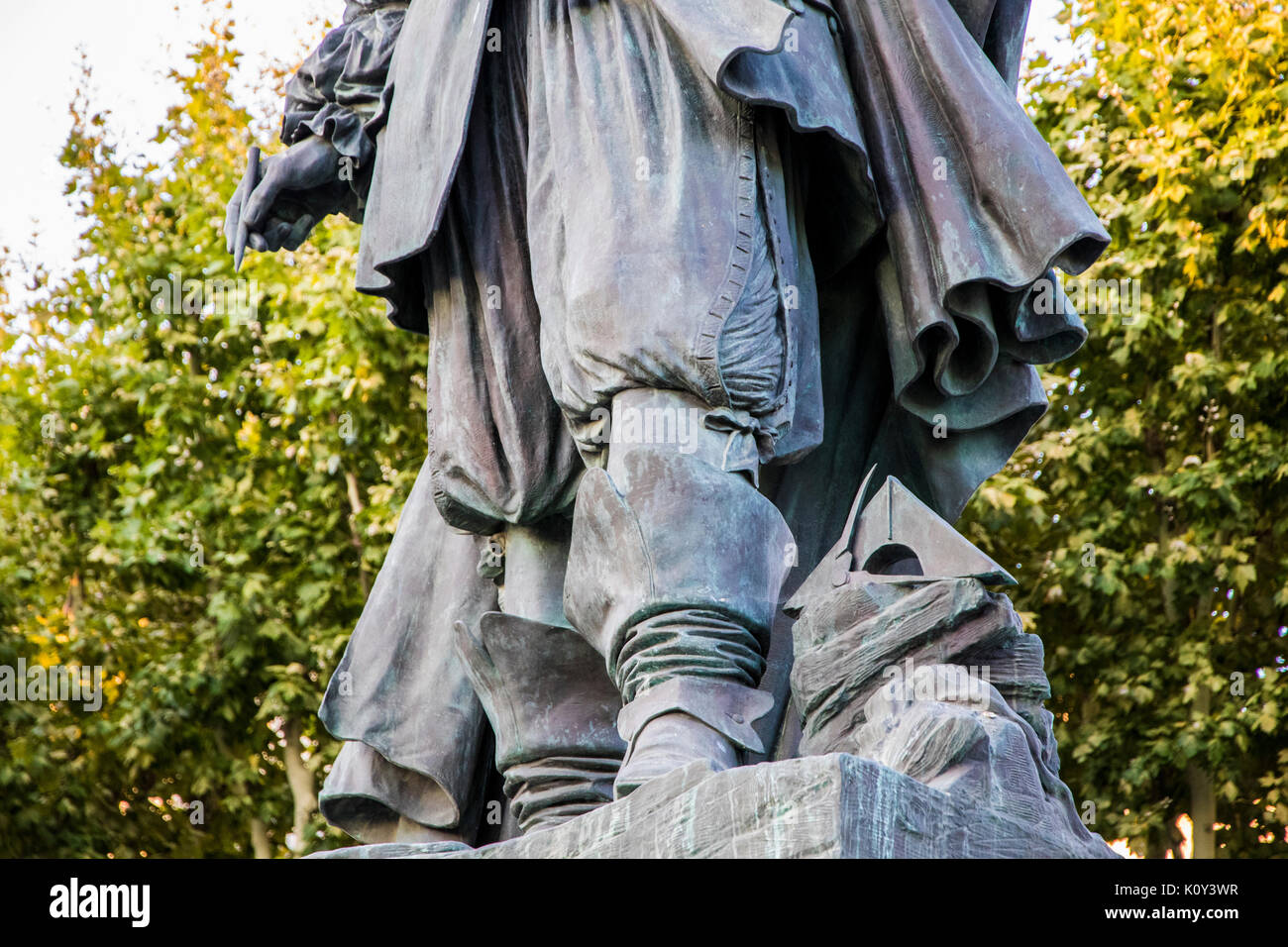 Ein Denkmal für Pierre-Paul Riquet, Ingenieur und Kanal-builder verantwortlich für den Bau des Canal du Midi, in seiner Heimatstadt von Beziers, Frankreich Stockfoto