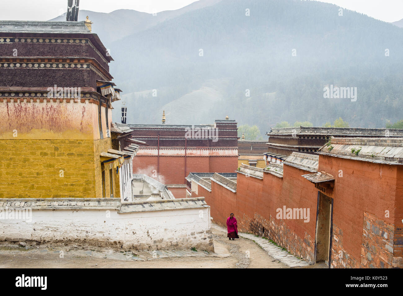Cluster, Kloster Labrang, tibetischen Plateau. Xiahe, China Stockfoto