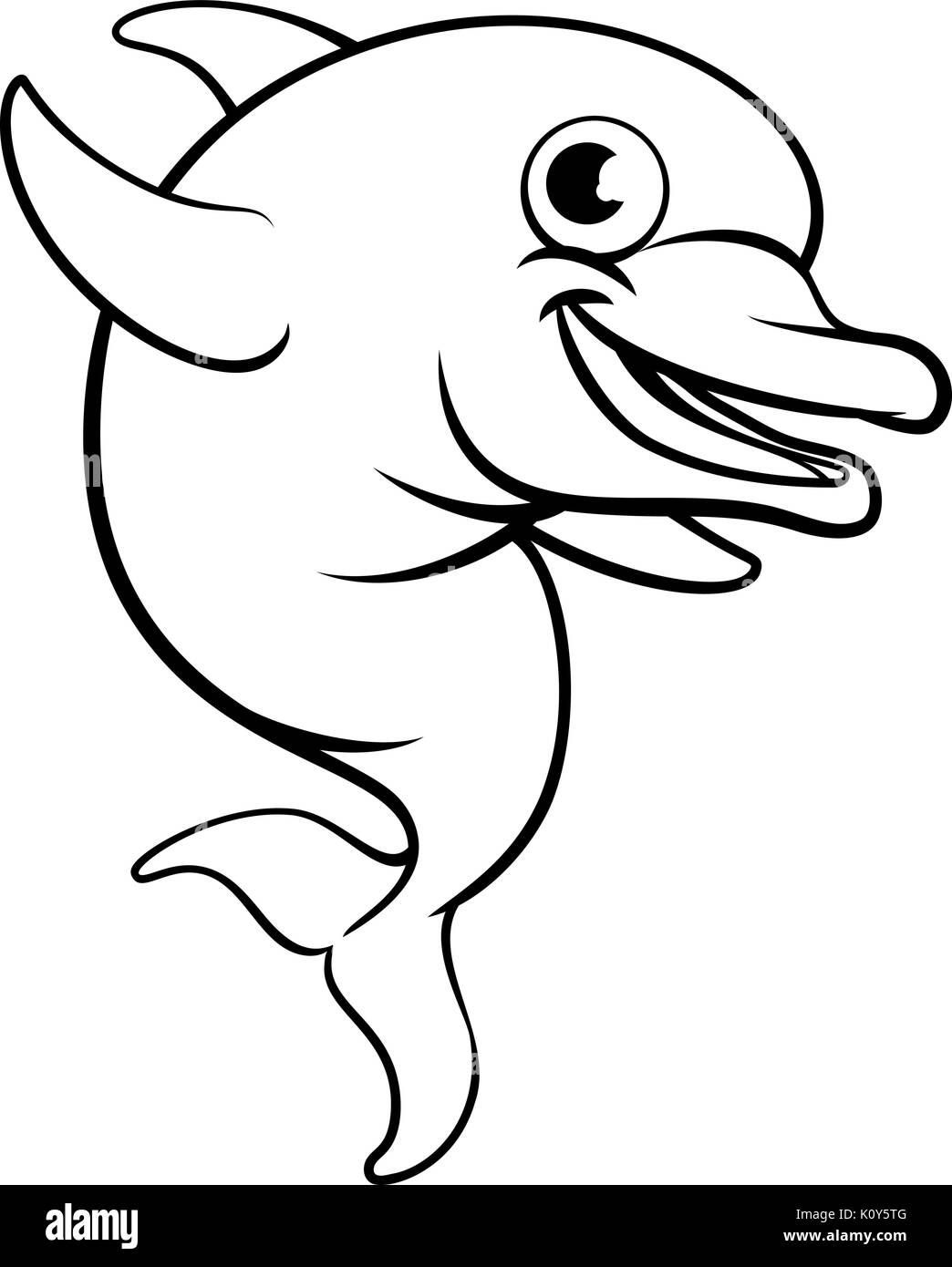 Cartoon Delfin Schwarzweiss Stockfotos Und Bilder Alamy
