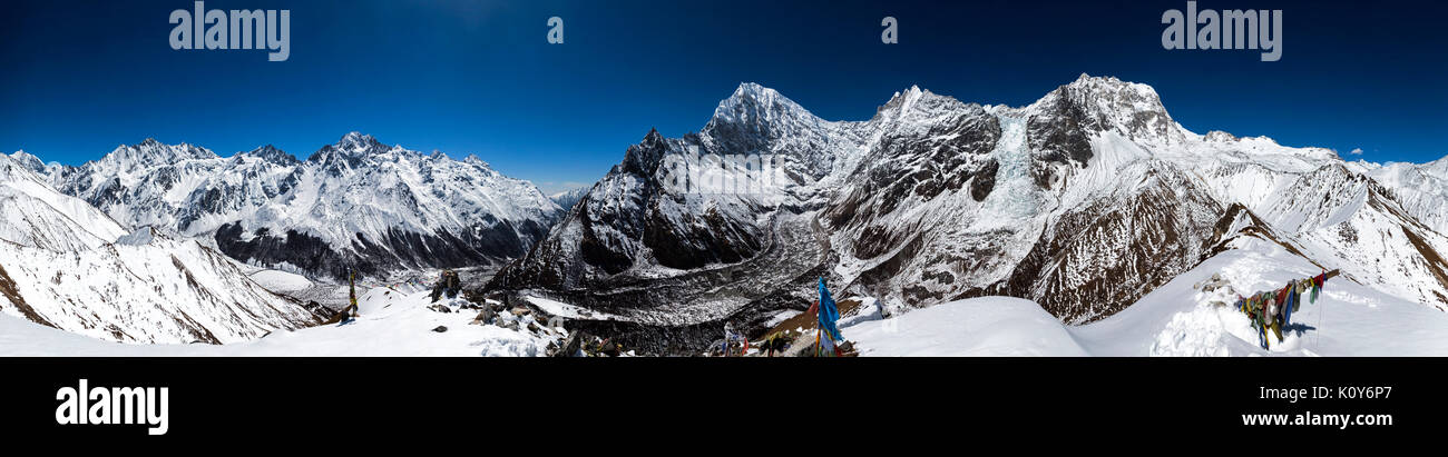 Lirung Il, Luri Himal und Langtang Lirung, Langtang Tal, Rasuwa, Nepal Stockfoto