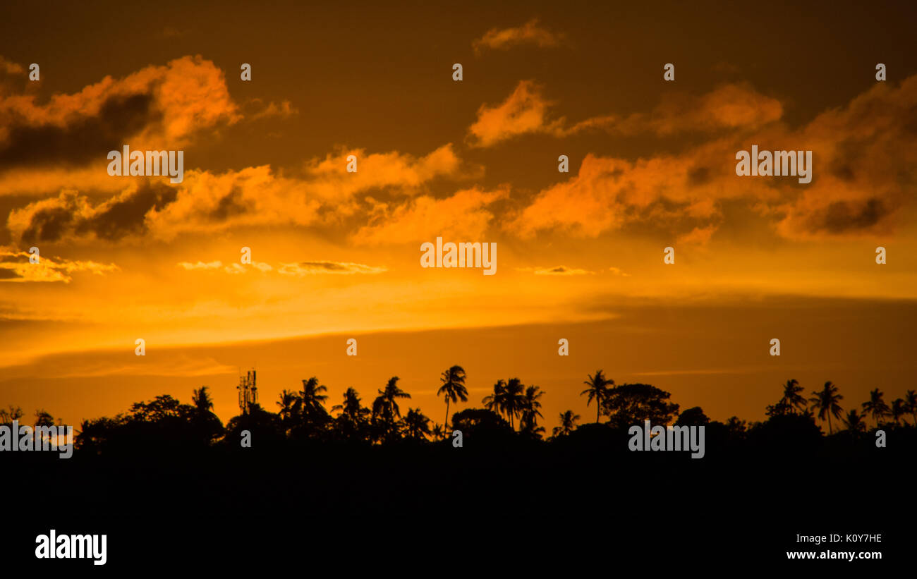 Sun Set Silhouette Stockfoto