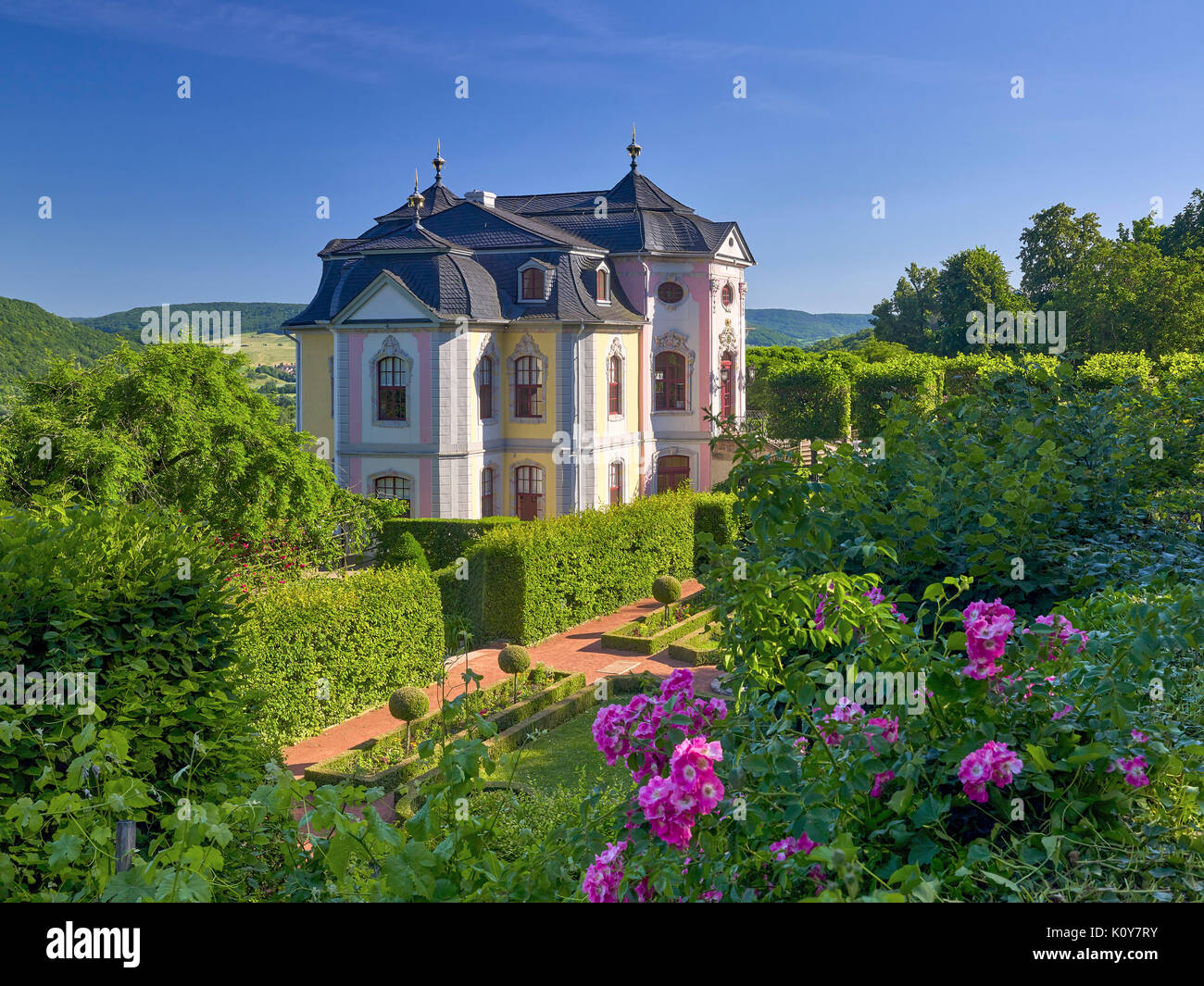 Rokoko Schloss Dornburg Burgen, Dornburg, Thüringen, Deutschland Stockfoto