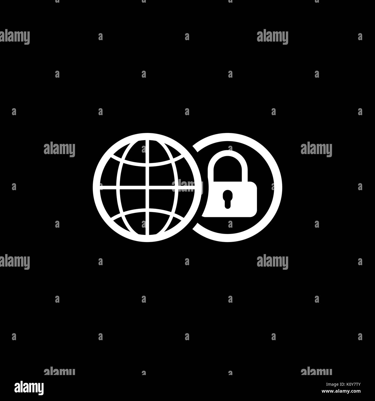 Global Security-Symbol. Flaches Design. Stock Vektor