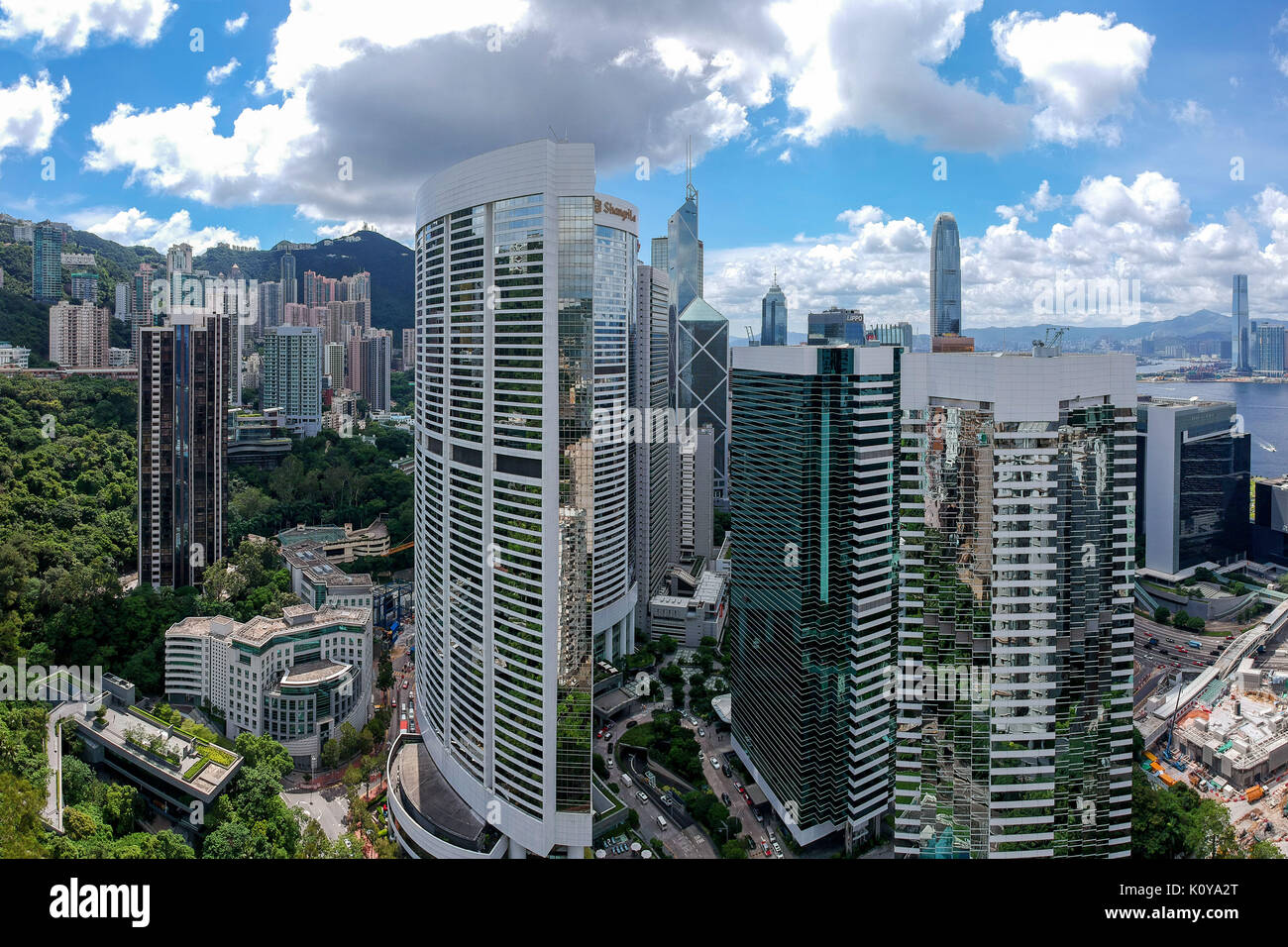 Stanley, Hong Kong Island Drone Panorama Stockfoto