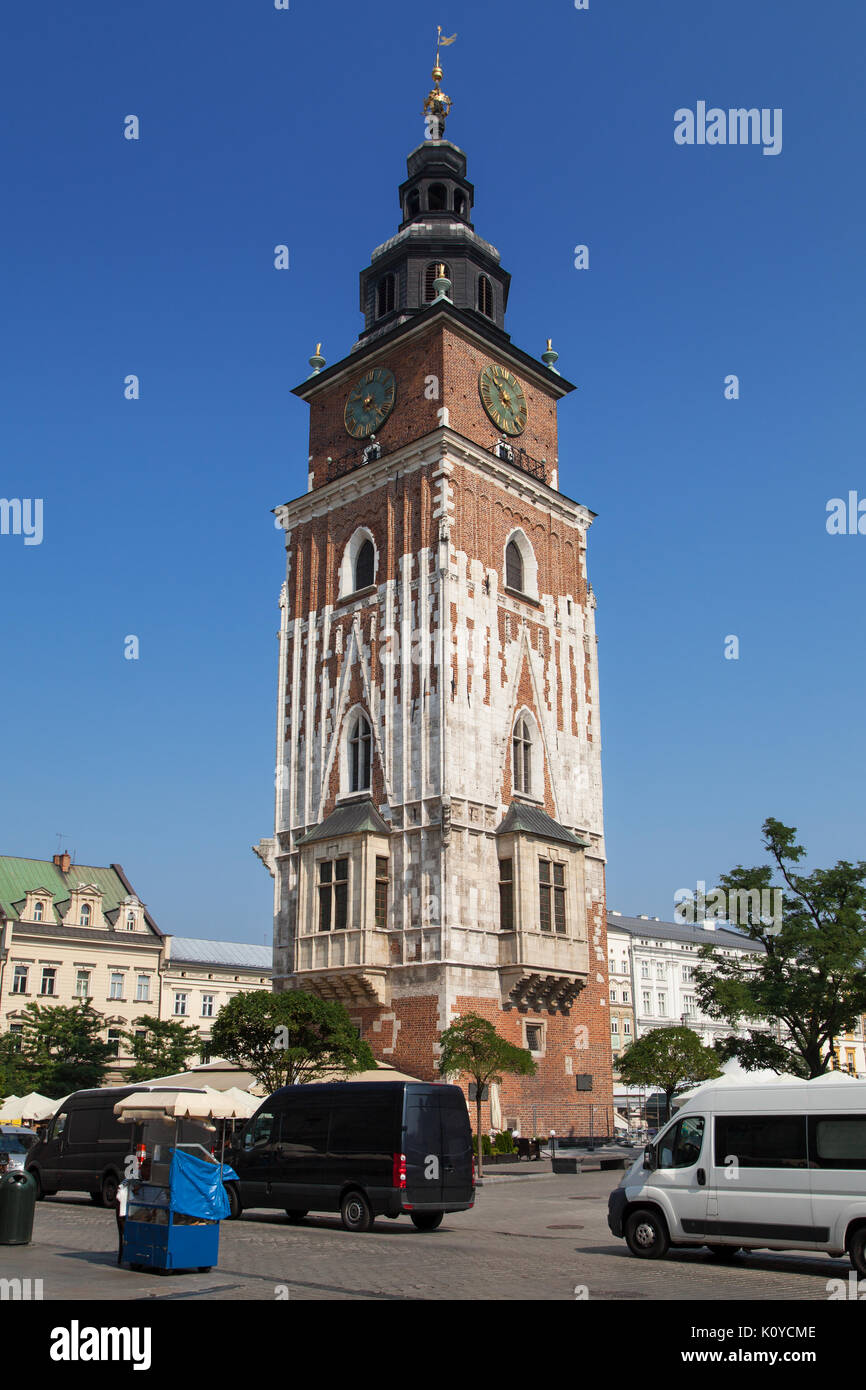Rathausturm in Krakau, Polen. Stockfoto