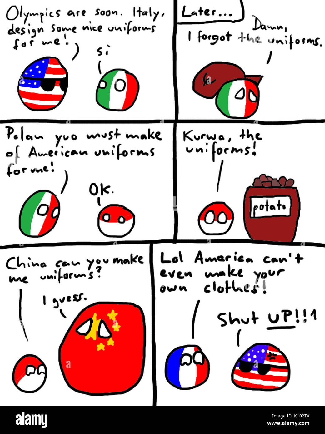 Amerika Kann Nicht Machen Eigene Olympische Uniformen Polandball Stockfotografie Alamy