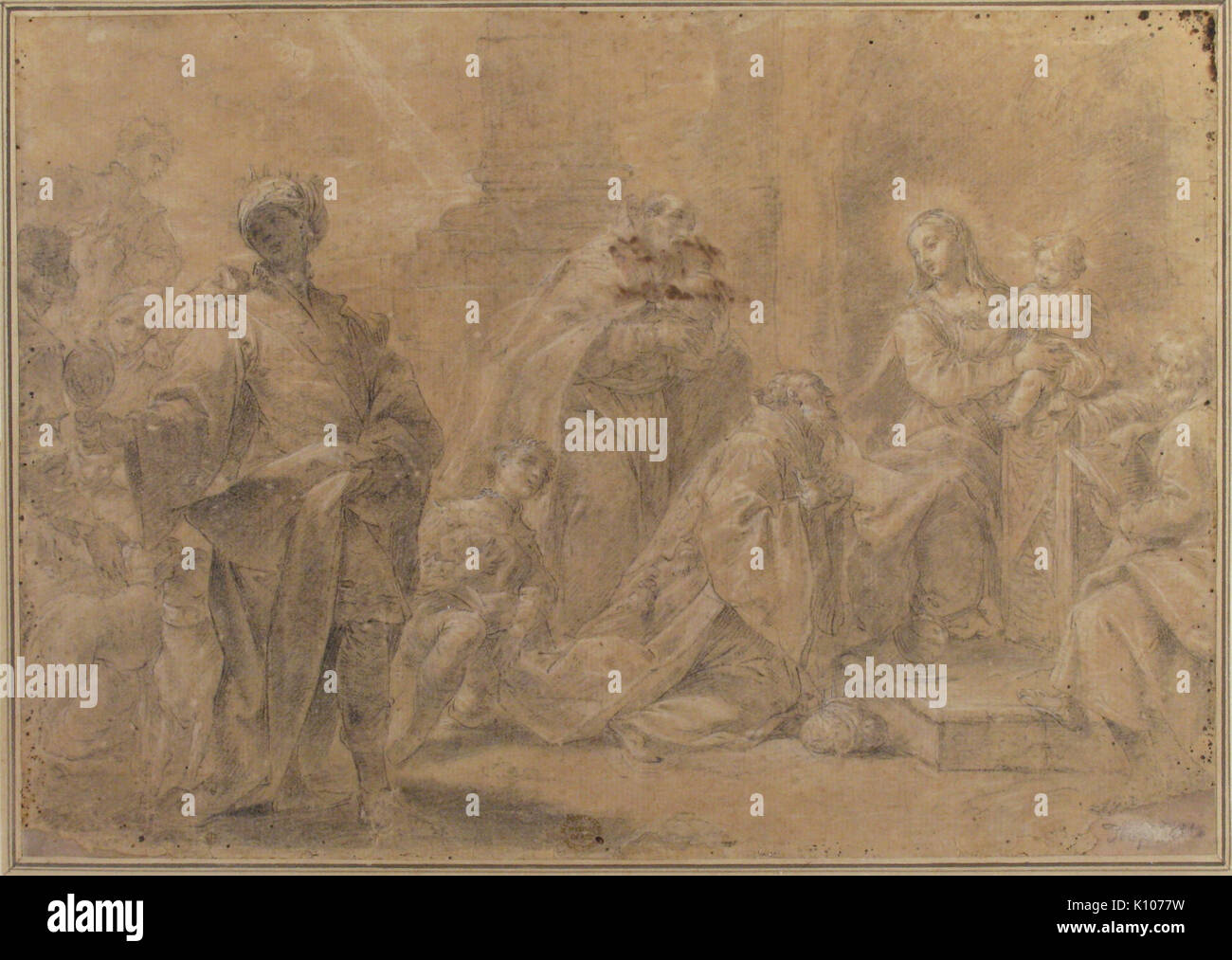 Anbetung der Heiligen Drei Könige MET 80.3.424 Stockfoto