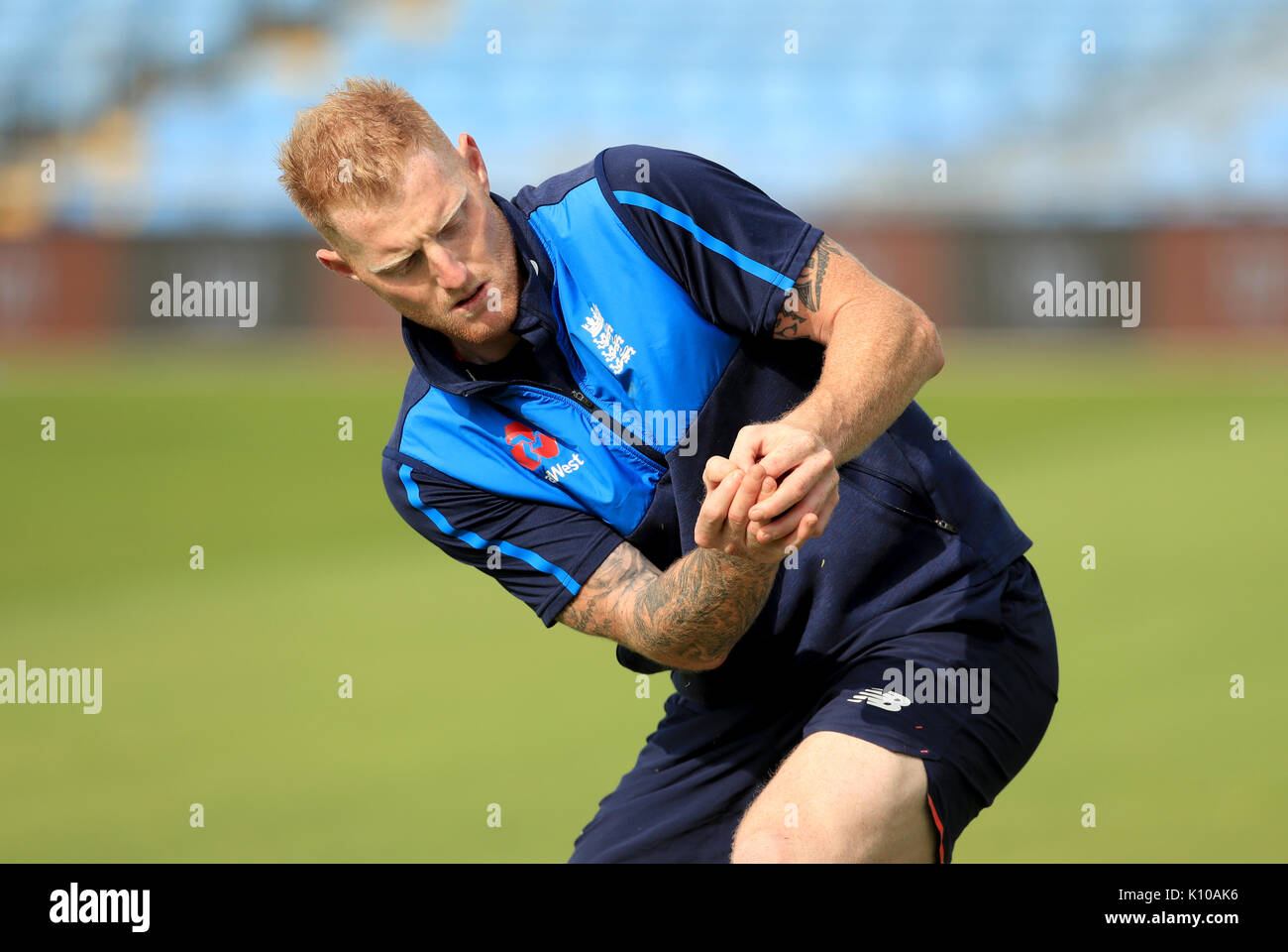 England's Ben schürt bei den Netzen Sitzung in Leeds. Stockfoto