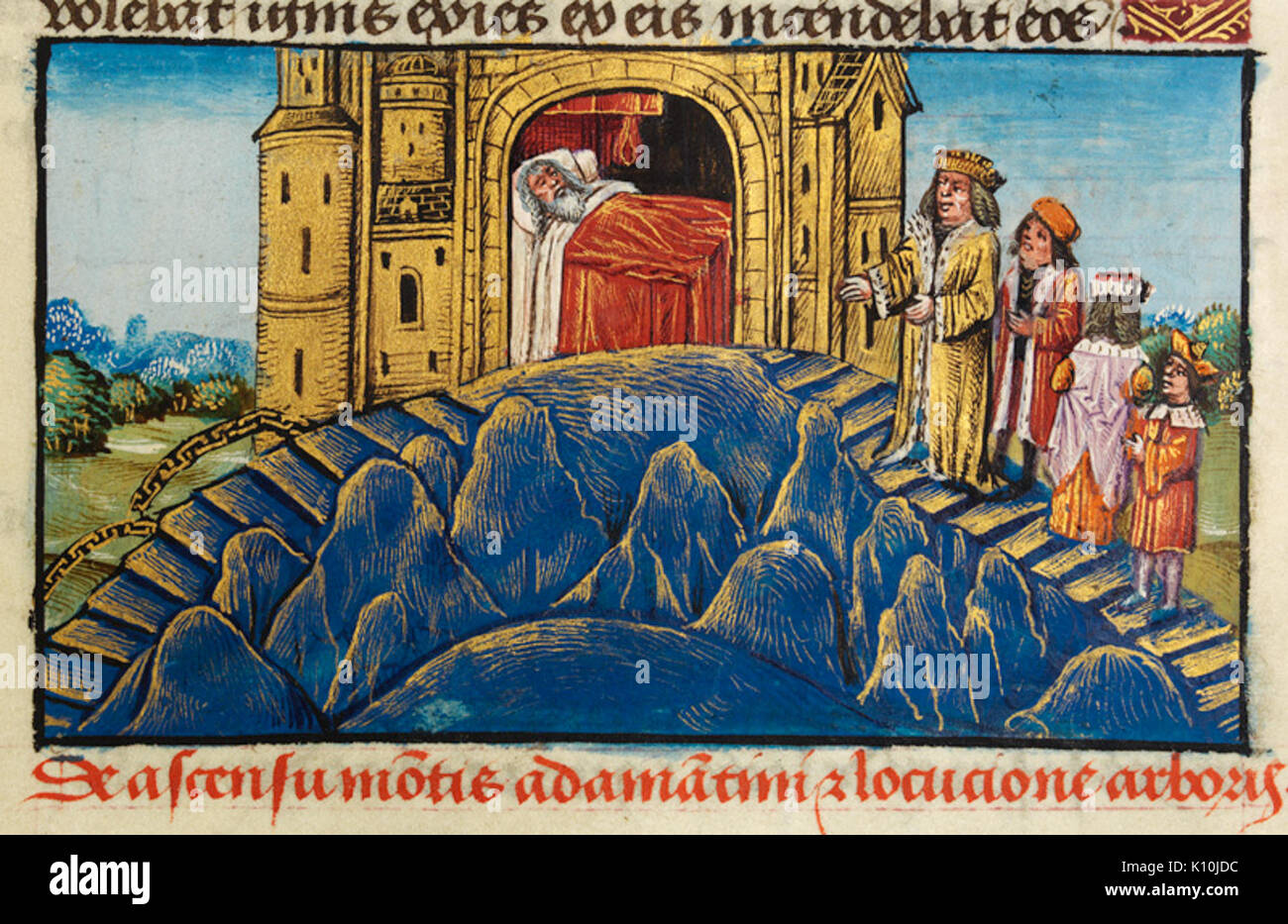 Alexander klettern bis zum Palast auf das diamantene Berg Stockfoto
