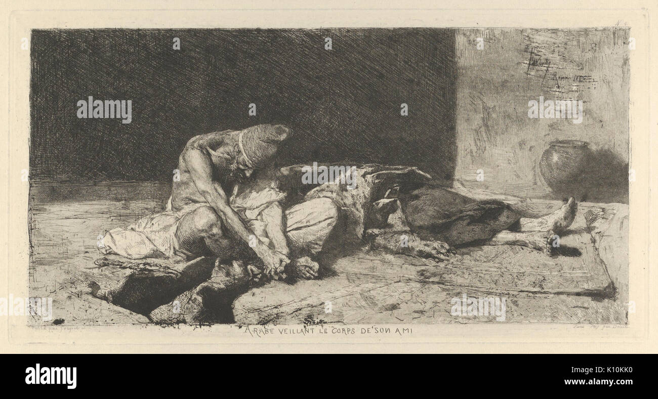 Ein arabischer Mann, wache über die Leiche seines Freundes MET DP 854195 Stockfoto