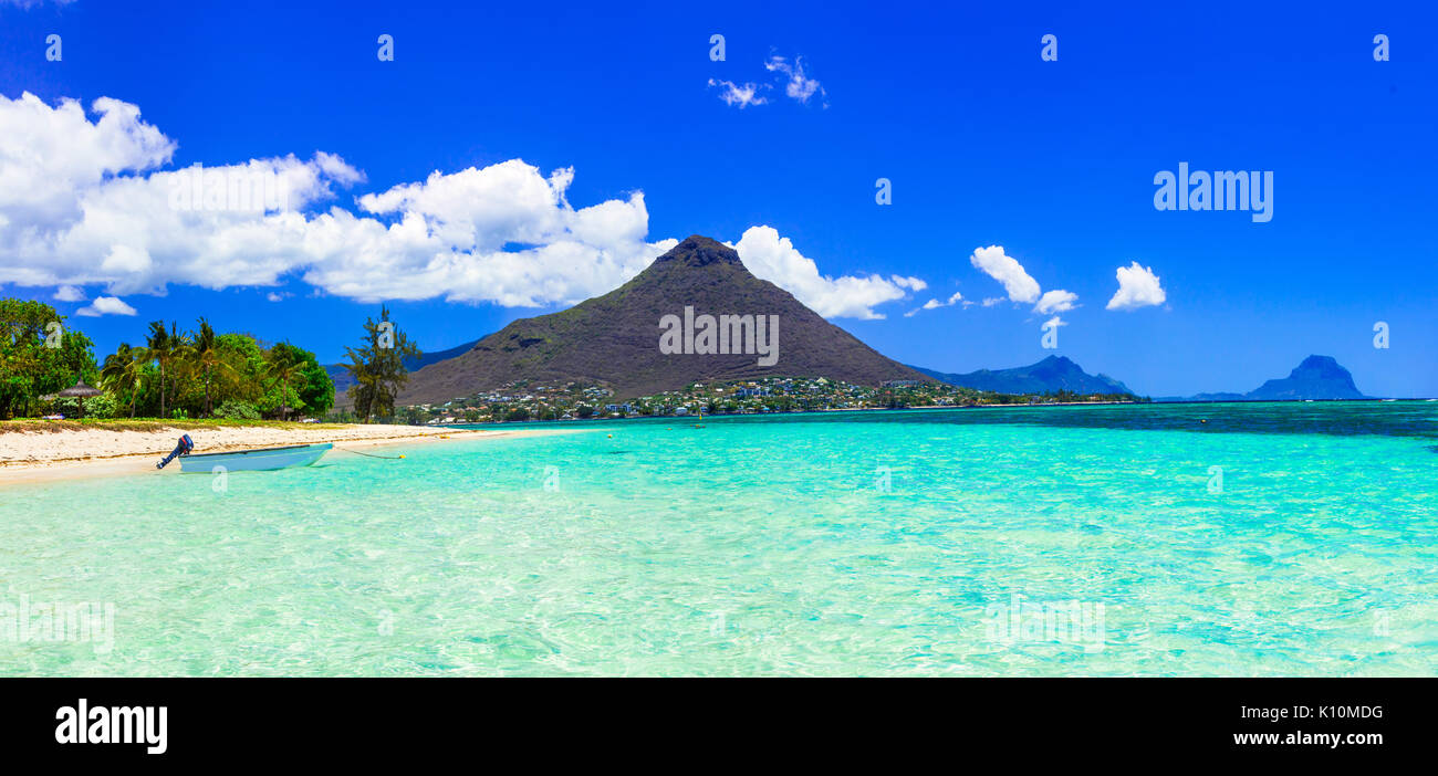 Schönen Strand von Mauritius, Flic en Flac. Stockfoto