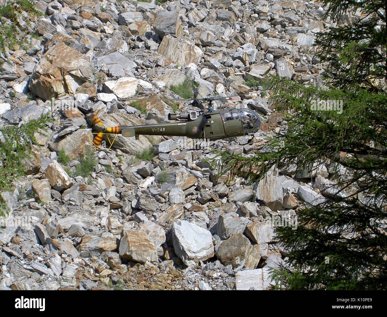 Alouette River V 248 der Schweizer Luftwaffe, Zwitserland 25 Apr 04 pic 1. Stockfoto