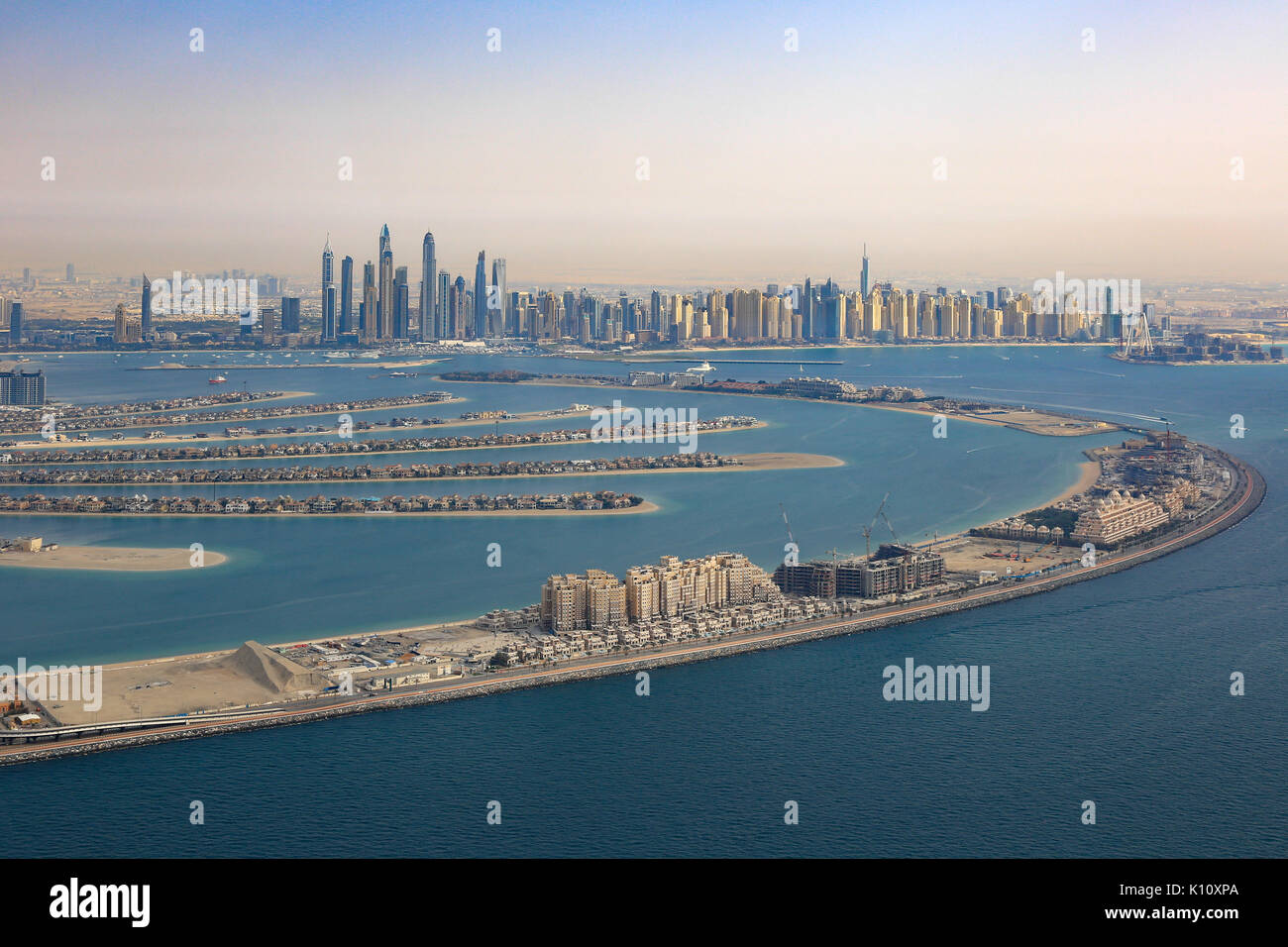 Dubai The Palm Jumeirah Island Marina Luftbild Fotografie Vereinigte Arabische Emirate Stockfoto