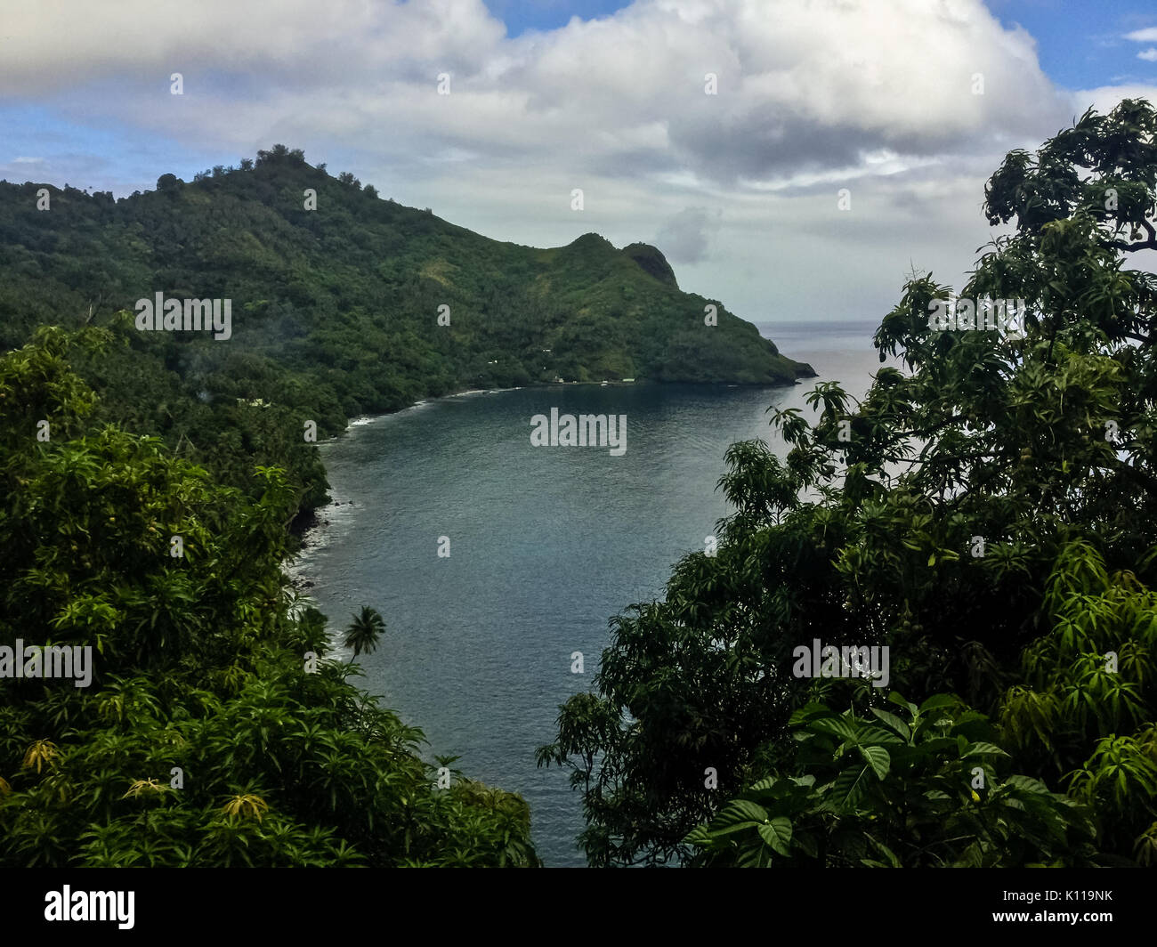 Wandern auf tahuata Insel in der Nähe von hapatoni Bucht in den Marquesas von Französisch Polynesien Stockfoto