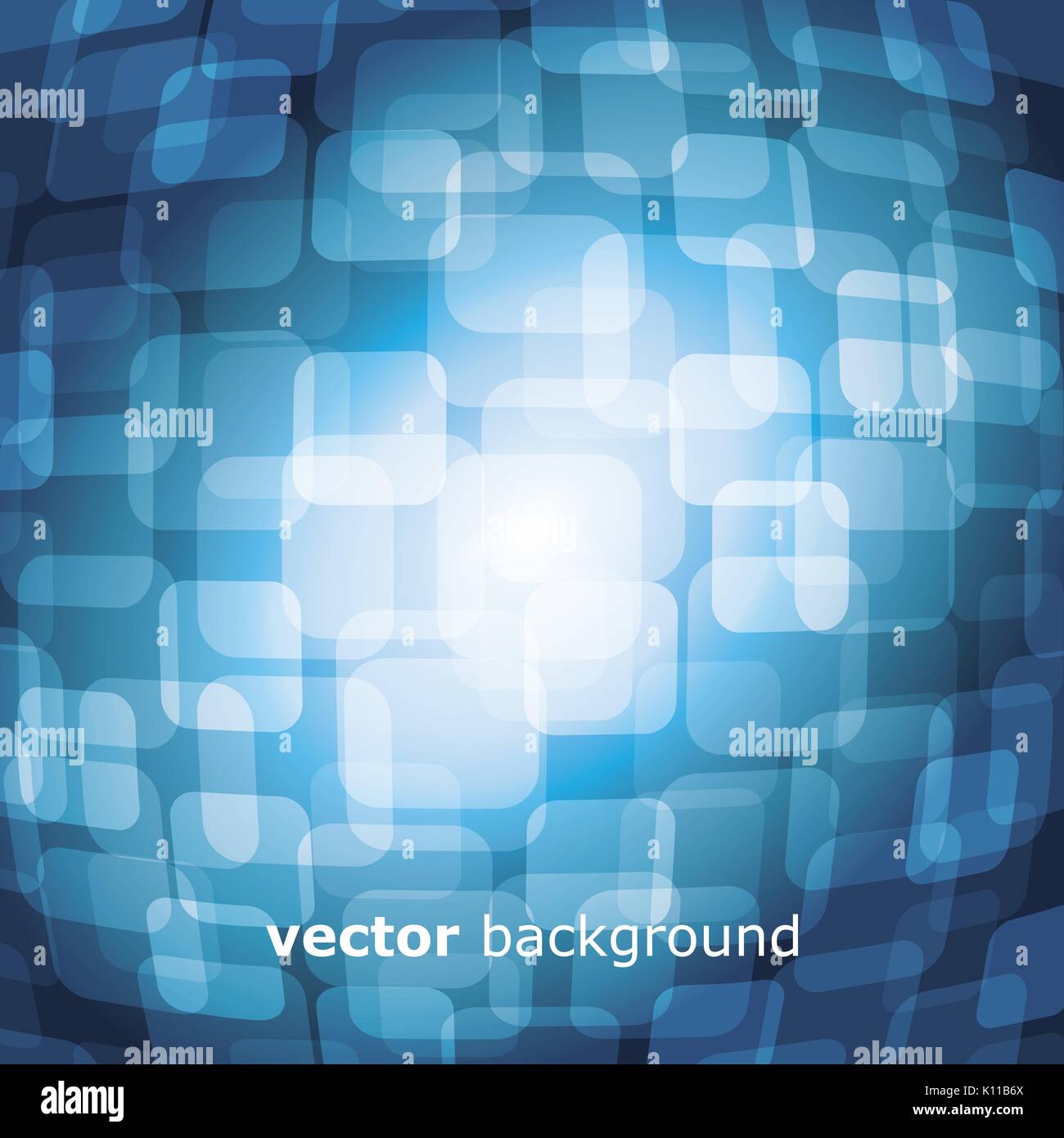 Vektor-Illustration 3D verzerrte Quadrate auf blauem Hintergrund Stock Vektor