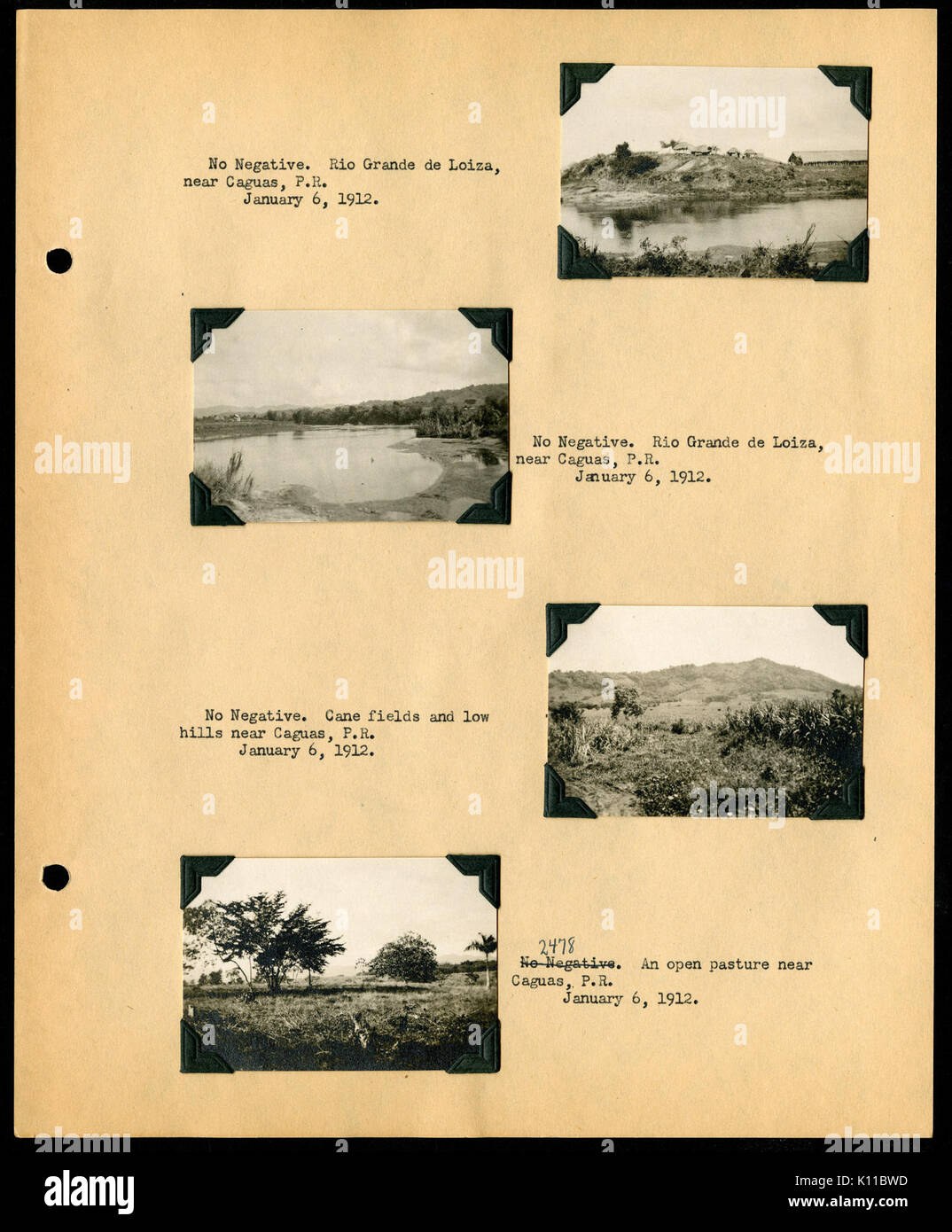 Album 1 Wyoming, 1910; Alaska, 1911; Puerto Rico und Virgin Islands, 1911 1912; enthält Fotos von Wetmore, Merritt Cary, Daniel Denison Streeter, und Arthur Cleveland Bent (Seite 48) BHL 48499749 Stockfoto