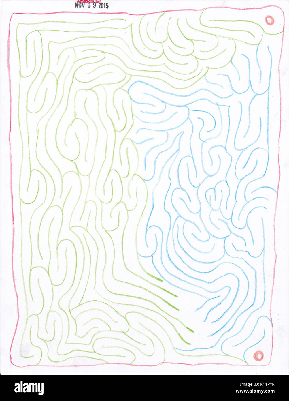 AmazemNet blaue und grüne Labyrinth Stockfoto