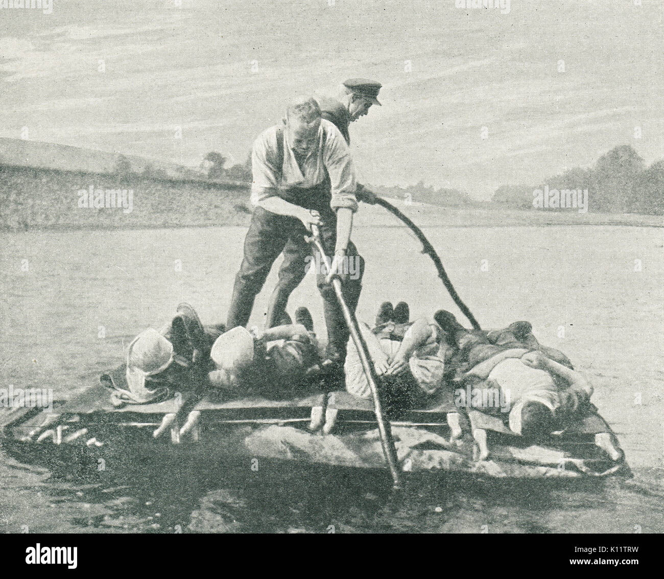Raft für Verwundete, Gallipoli WW1 Stockfoto