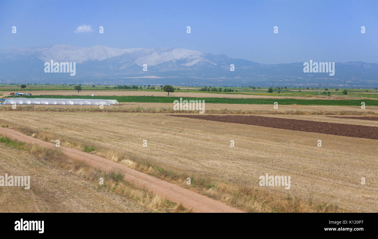 Agrarische Landschaft des westlichen Türkei Stockfoto