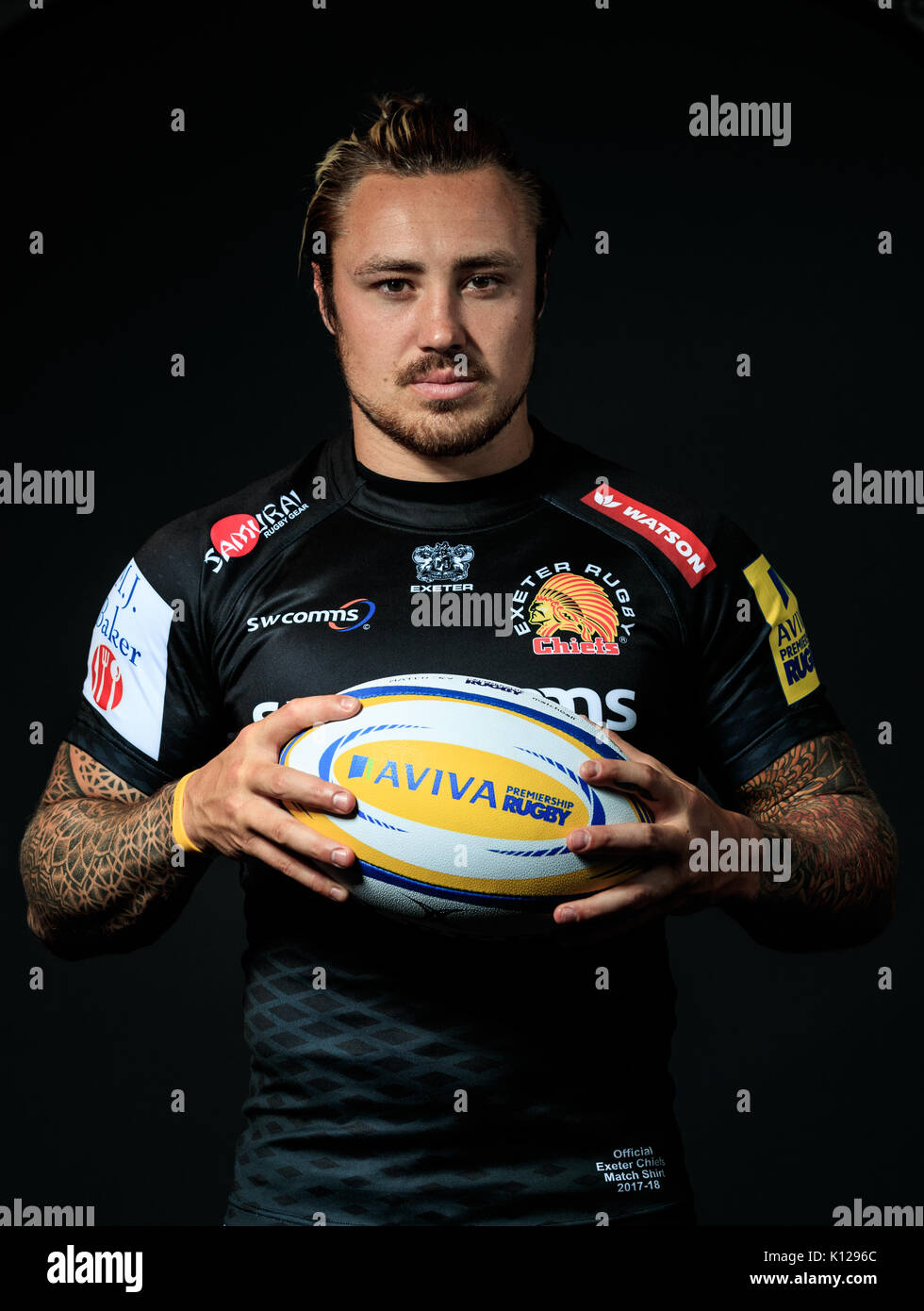 Jack Nowell von Exeter Chiefs während des Starts der Aviva Premiership-Saison im Twickenham Stadium, London. DRÜCKEN SIE VERBANDSFOTO. Bilddatum: Donnerstag, 24. August 2017. Siehe PA Story RugbyU Premiership. Das Foto sollte lauten: John Walton/PA Wire. EINSCHRÄNKUNGEN: Nur für redaktionelle Zwecke. Keine kommerzielle Nutzung. Stockfoto