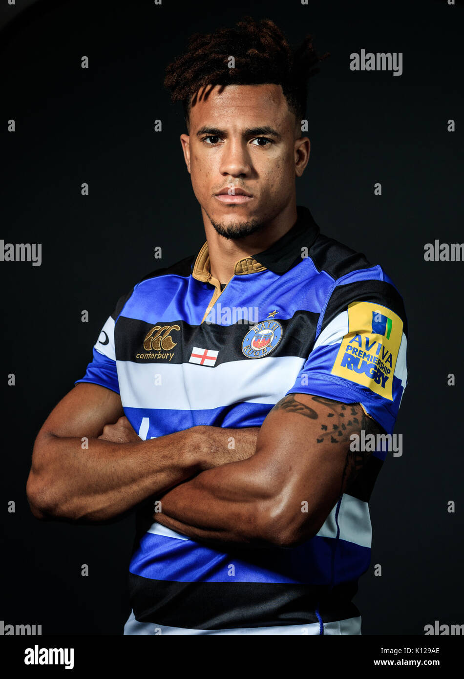 Von Bath Rugby Anthony Watson während der Aviva Premiership Saison starten bei Twickenham Stadium, London. PRESS ASSOCIATION Foto. Bild Datum: Donnerstag, 24. August 2017. Siehe PA Geschichte RUGBYU Premiership. Photo Credit: John Walton/PA-Kabel. Einschränkungen: Nur für den redaktionellen Gebrauch bestimmt. Keine kommerzielle Nutzung. Stockfoto