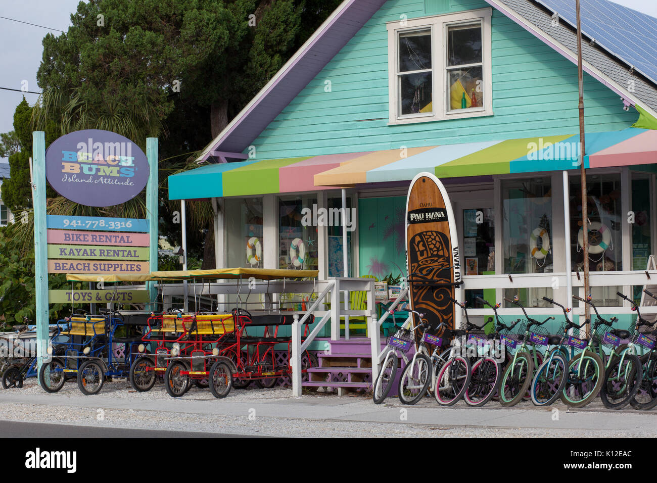 Geschäfte auf Anna Maria Island, Florida Stockfoto