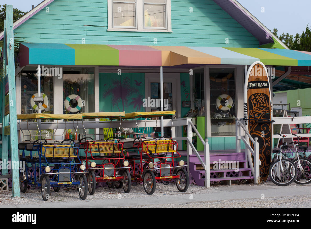 Geschäfte auf Anna Maria Island, Florida Stockfoto