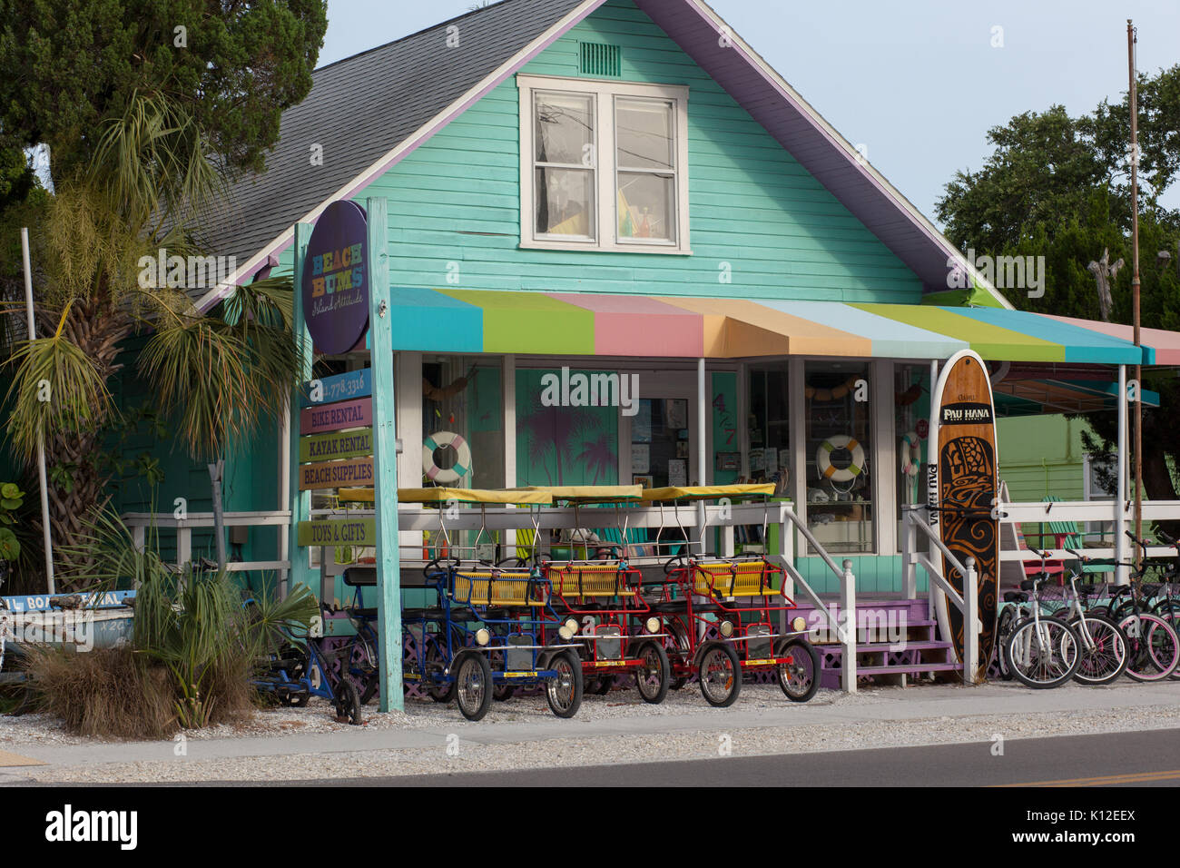Geschäfte auf Anna Maria Island, Florida Stockfoto