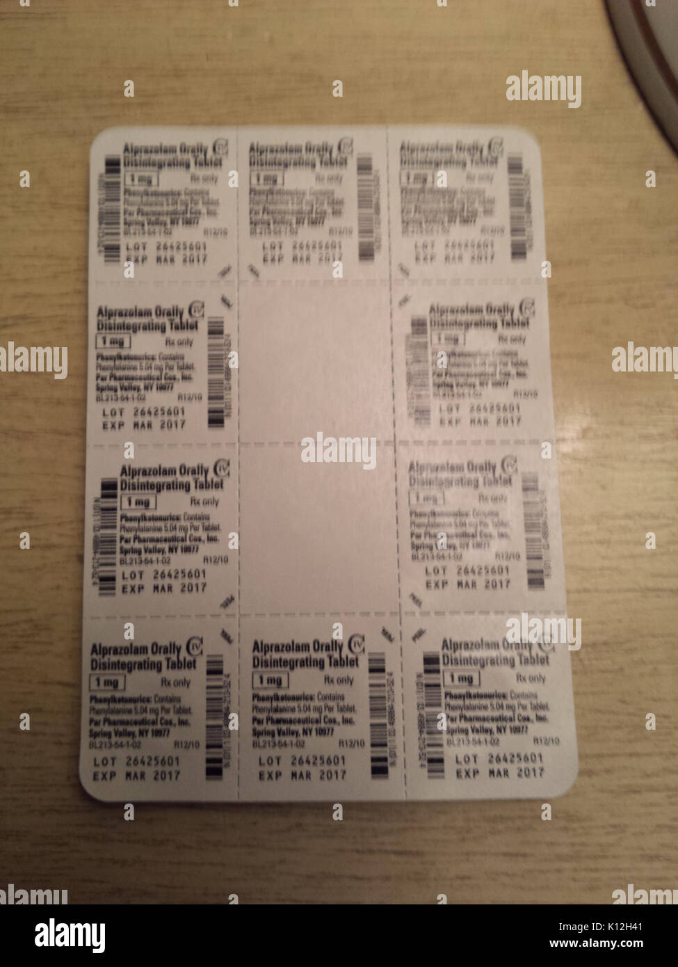 Alprazolam ODT Stockfoto