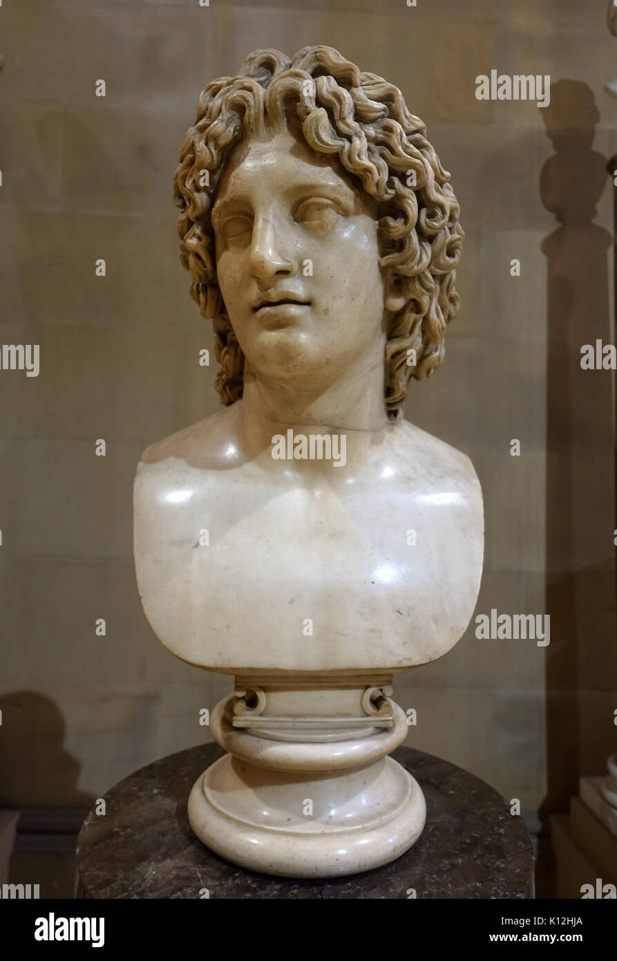 Alexander der Große, Kopie nach Leochares, Griechisch, 4. Jahrhundert v. Chr., Marmor Skulptur Galerie, Chatsworth House Derbyshire, England DSC 03489 Stockfoto
