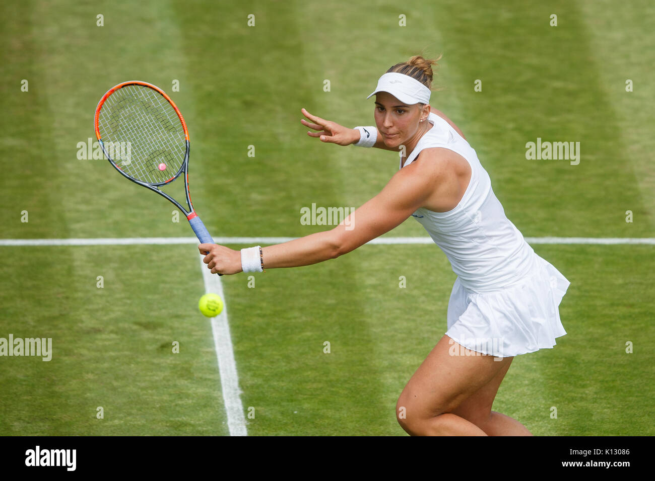 Beatriz Haddad Maia (BH) während Ihr Gewinn über Laura Robson (GBR) Singles 1. Die Damen 'Round Match, Wimbledon Championships 2017 Stockfoto