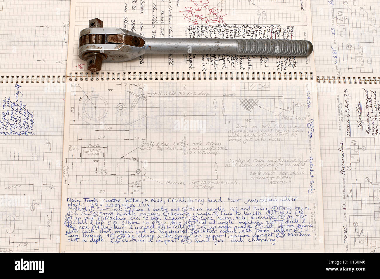 Ratchet Fahrer als Prüfling während 1980 handwerkliche Ausbildung Stockfoto