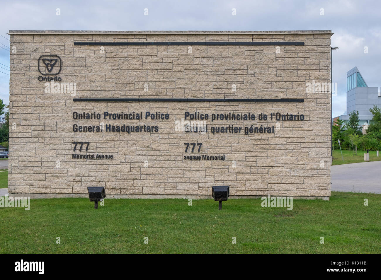 Ontario Provincial Police Headquarters ist die zentrale Verwaltung der OPP und ist in Orillia Ontario. Stockfoto
