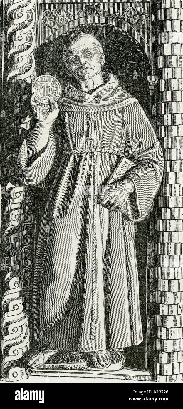 Arezzo San Bennardino statuetta in Terrakotta Stockfoto