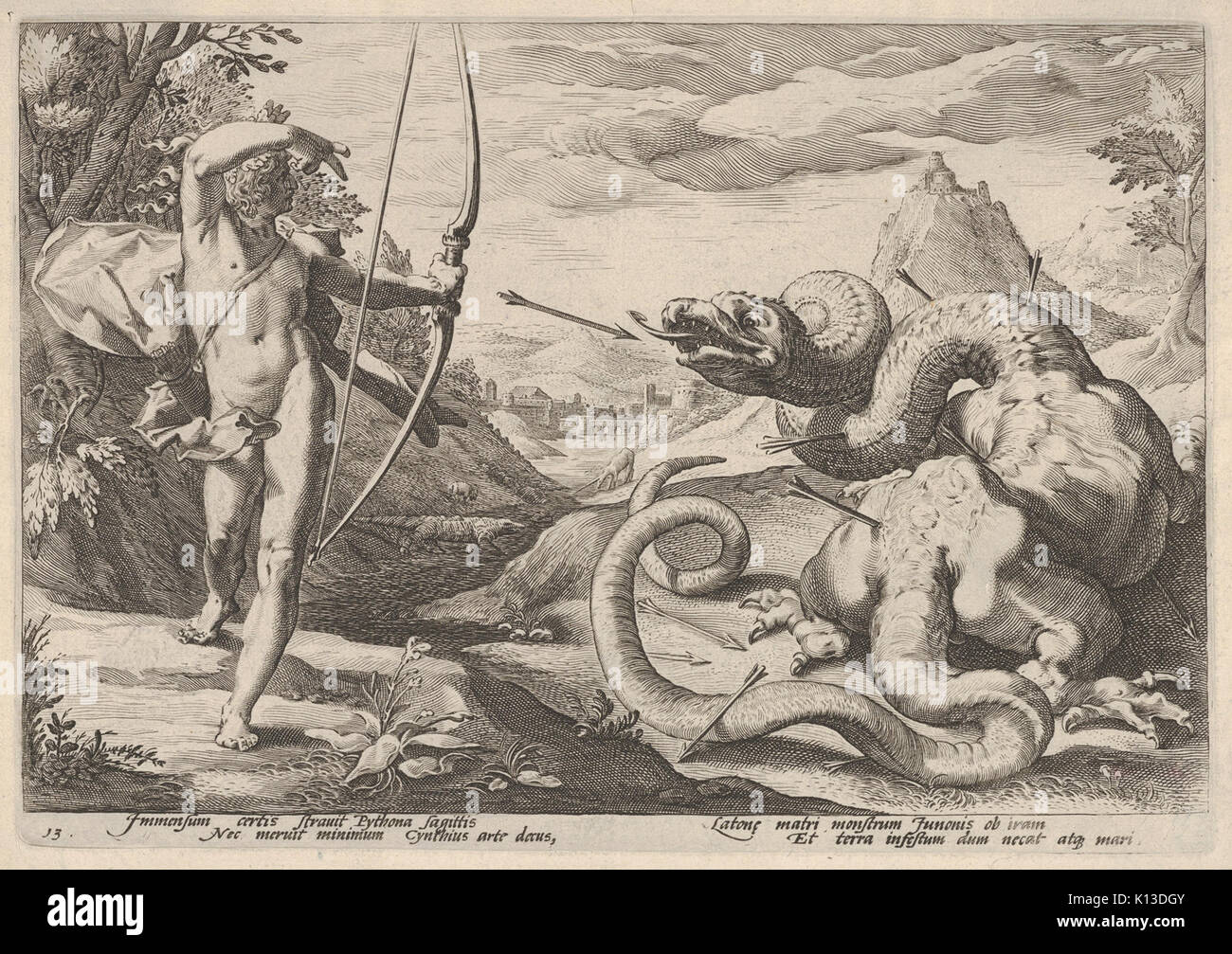 Apollo die Tötung der Python MET DP 832782 Stockfoto