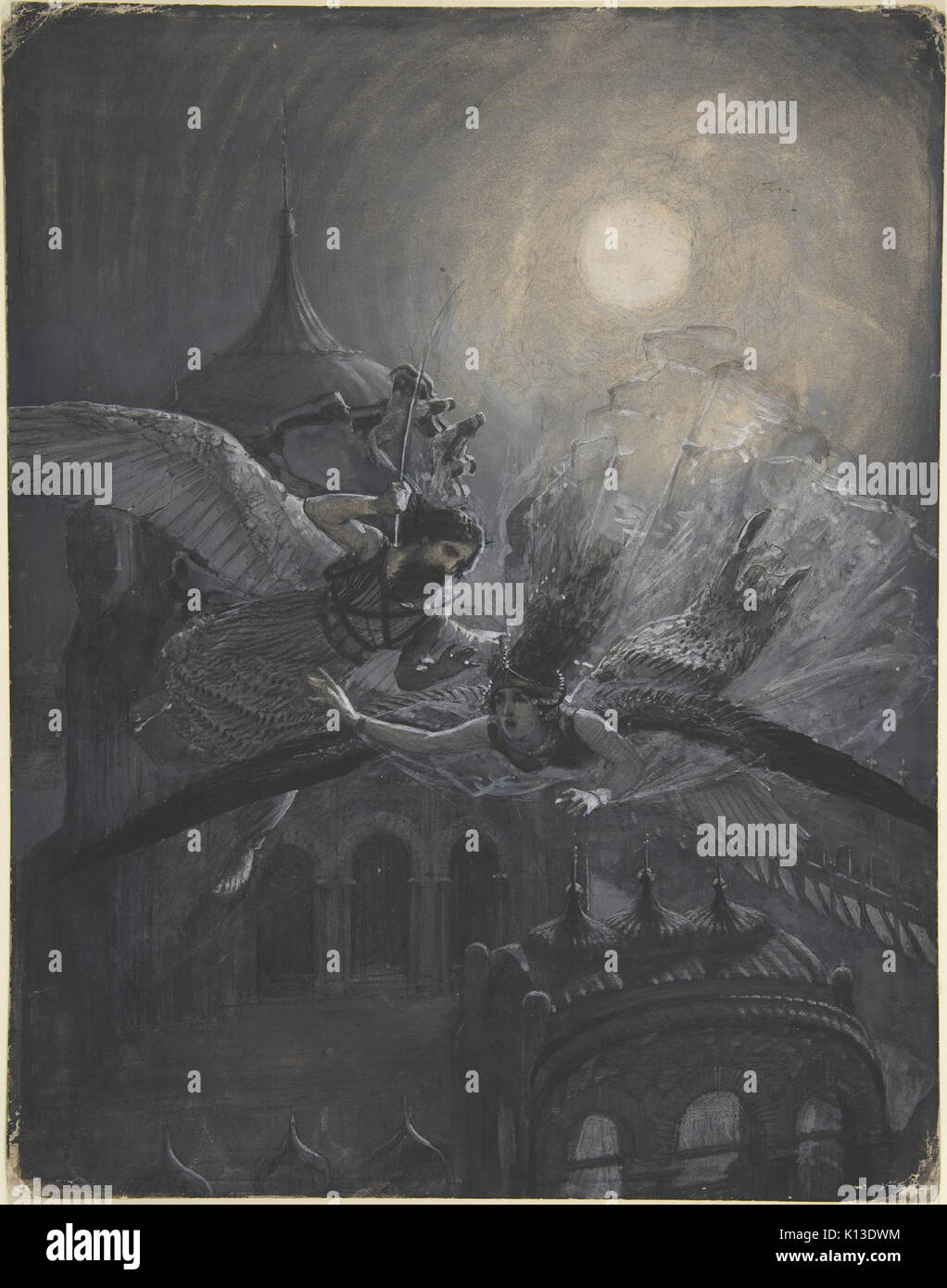 Engel Geißelung eine Harpyie (recto); sportliche Szene (verso) MET DP 806084 Stockfoto