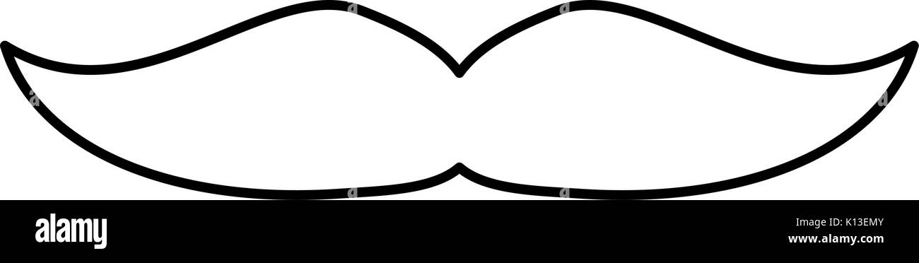 Schnurrbart Symbol auf weißem Hintergrund Vector Illustration Stock Vektor