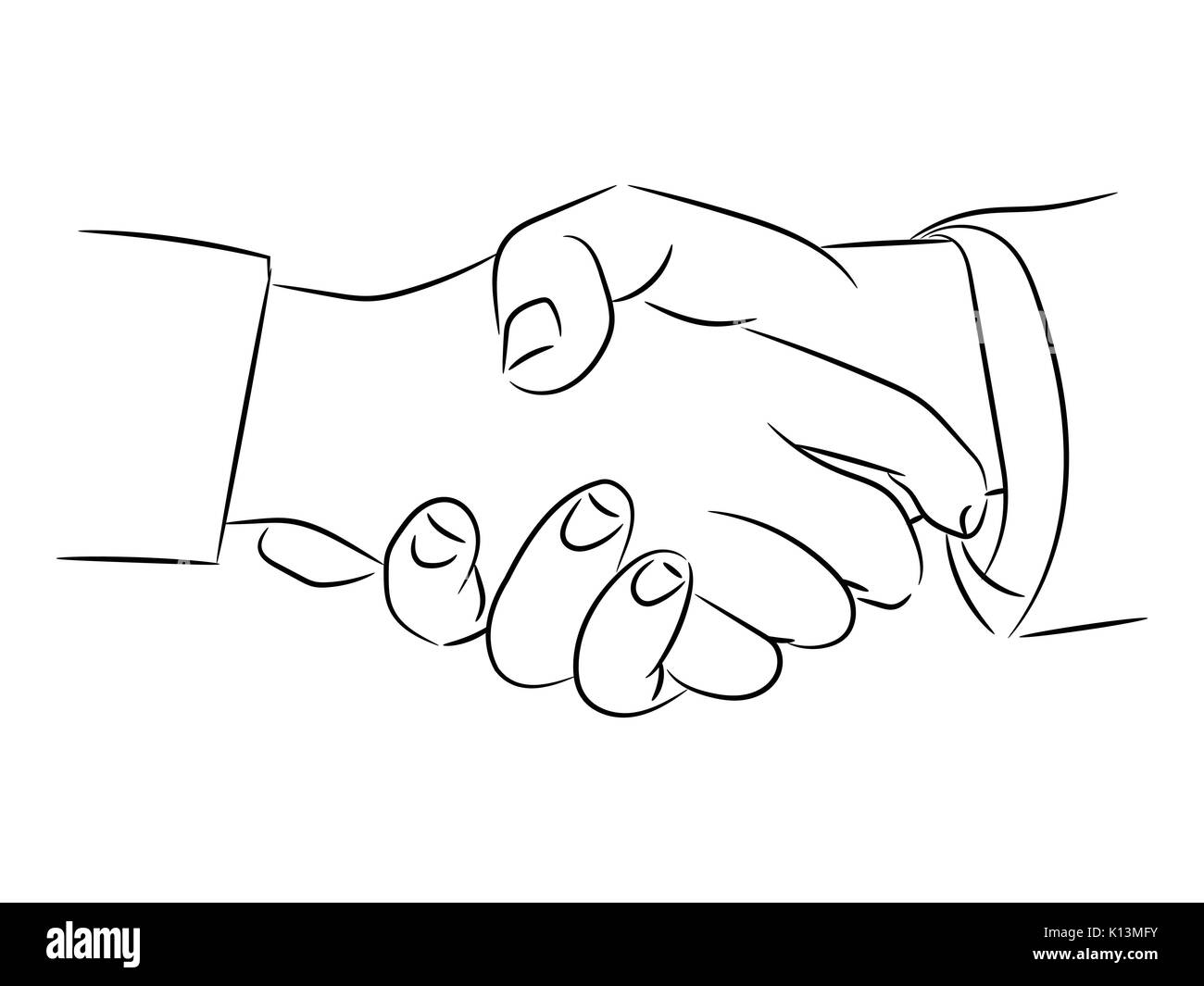 Von Hand zeichnen von Handshaking - Vector Illustration isoliert Stock Vektor