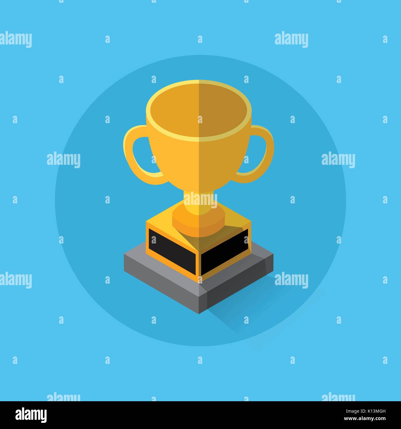 Goldene Trophäe Cup. flachbild Grafikdesign - Vector Illustration. Qualitätskonzept für Werbebanner, Web- und mobile Anwendungen, Infografiken. Vektor Symbol Stock Vektor