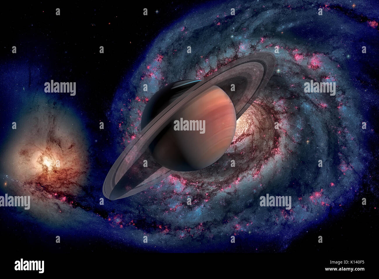 Sonnensystem - Saturn. Es ist der sechste Planet von der Sonne und der zweitgrößte im Sonnensystem. Es ist ein Gas riesigen Planeten und hat ein Ringsystem. Stockfoto Sonnensystem - Saturn. Es ist der sechste Planet von der Sonne und der zweitgrößte im Sonnensystem. Es ist ein Gas riesigen Planeten und hat ein Ringsystem. Stockfoto