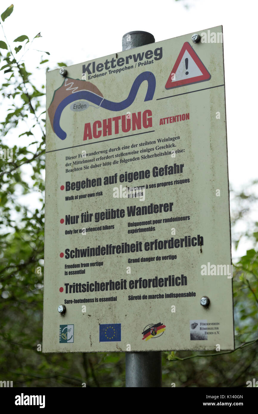 Klettersteig, Uerzig, Mosel, Rheinland-Pfalz, Deutschland Stockfoto