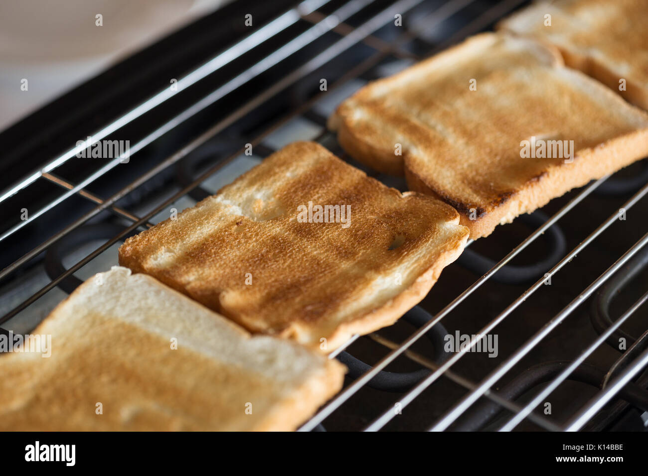 Toastbrot im Toaster im Hotel Stockfoto